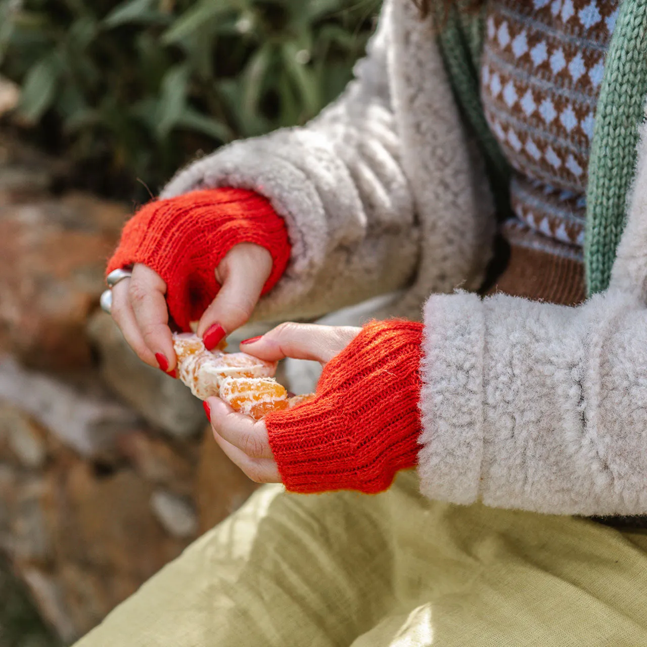 Fingerless Mits - Alpaca Rib (Adults)