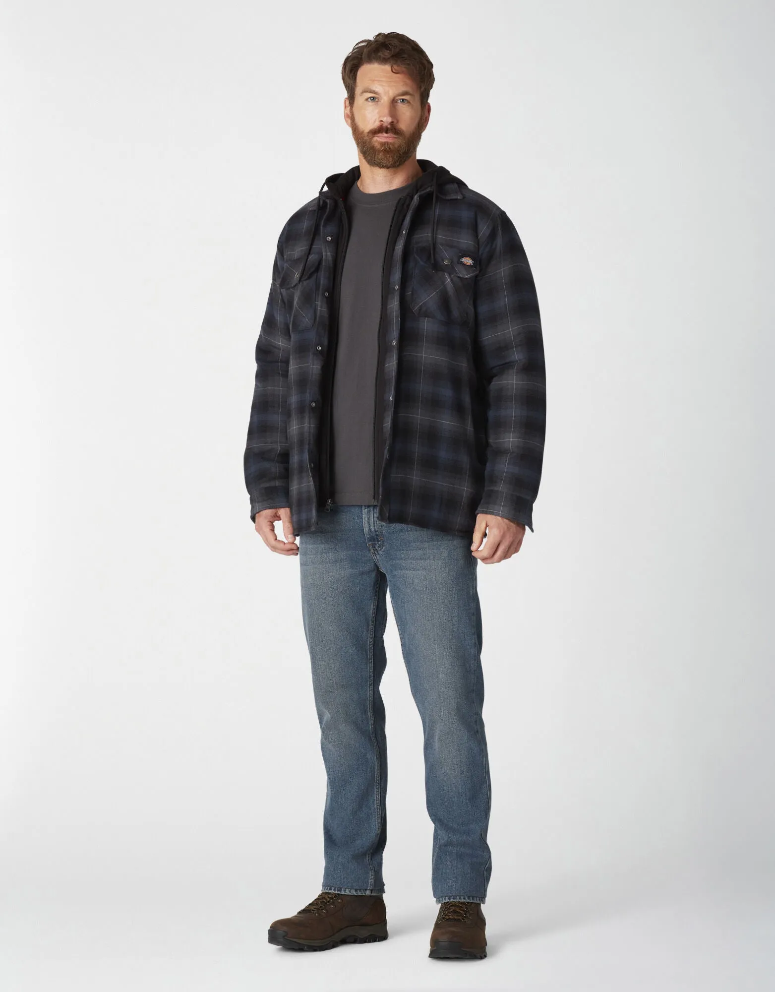 Fleece Hooded Flannel Shirt Jacket w/ Hydroshield