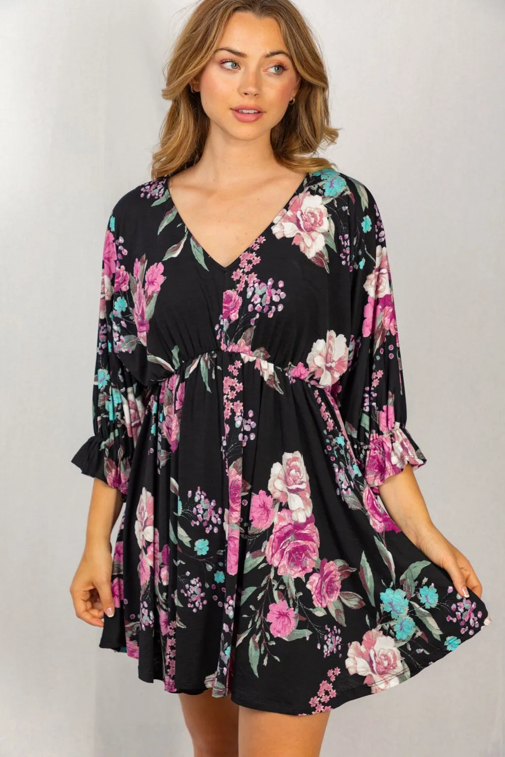 Floral Poet Sleeve Dress