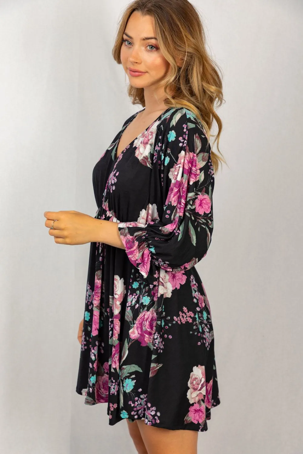 Floral Poet Sleeve Dress