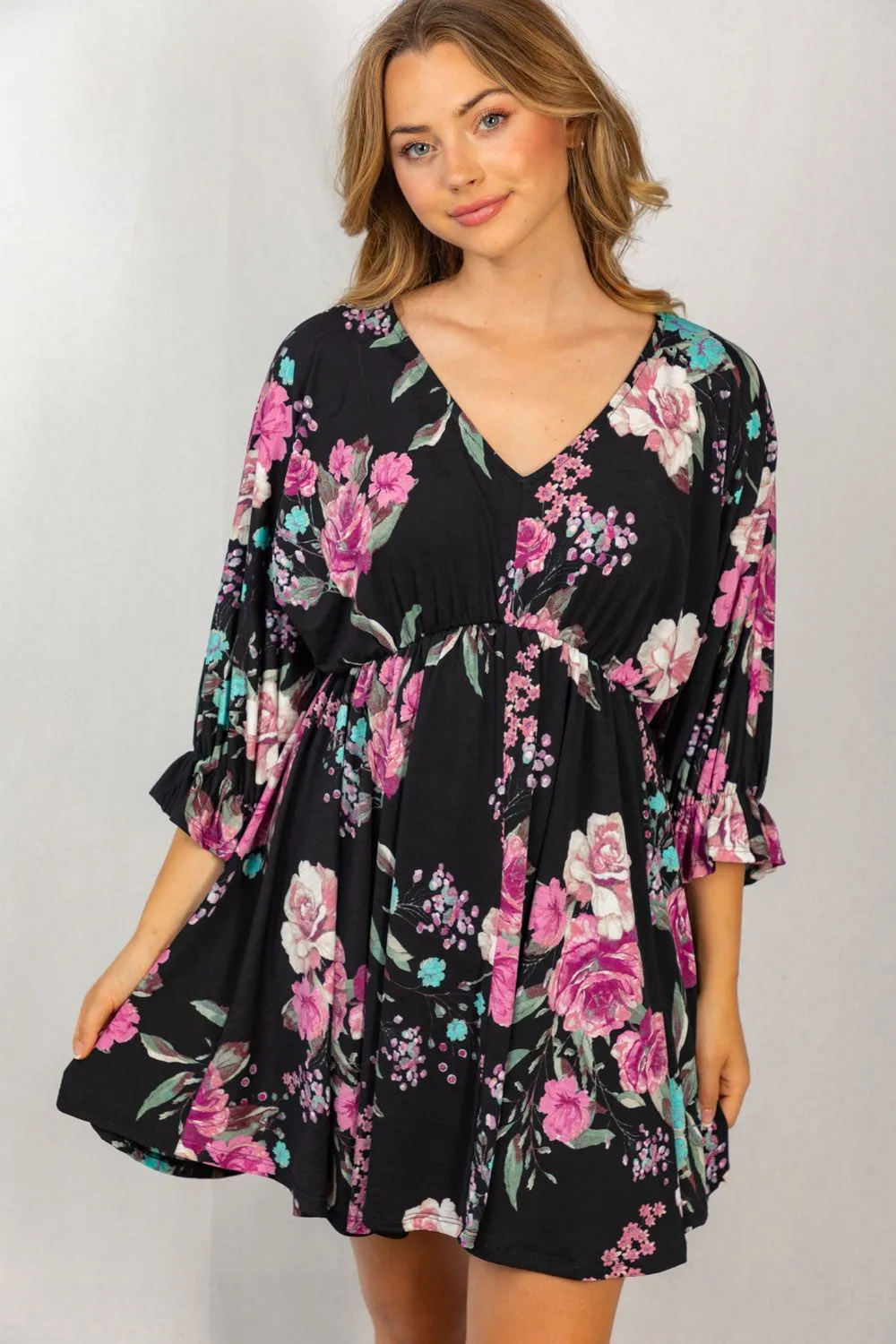 Floral Poet Sleeve Dress