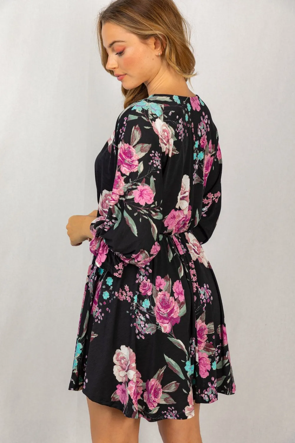 Floral Poet Sleeve Dress