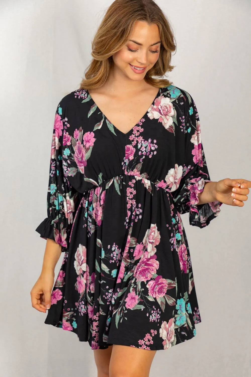 Floral Poet Sleeve Dress