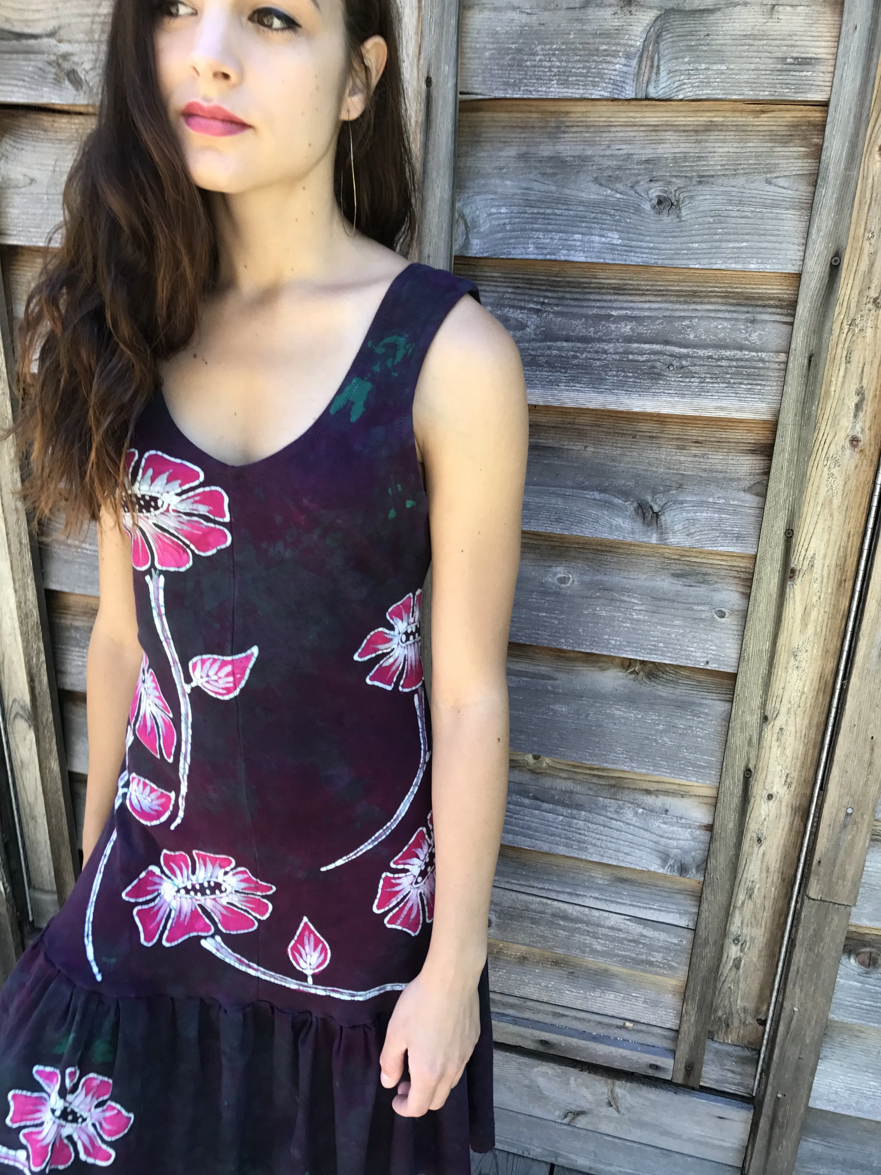 Flower Power in Tourmaline Temptation Batikwalla Dress in Organic Cotton - Size Small/Medium