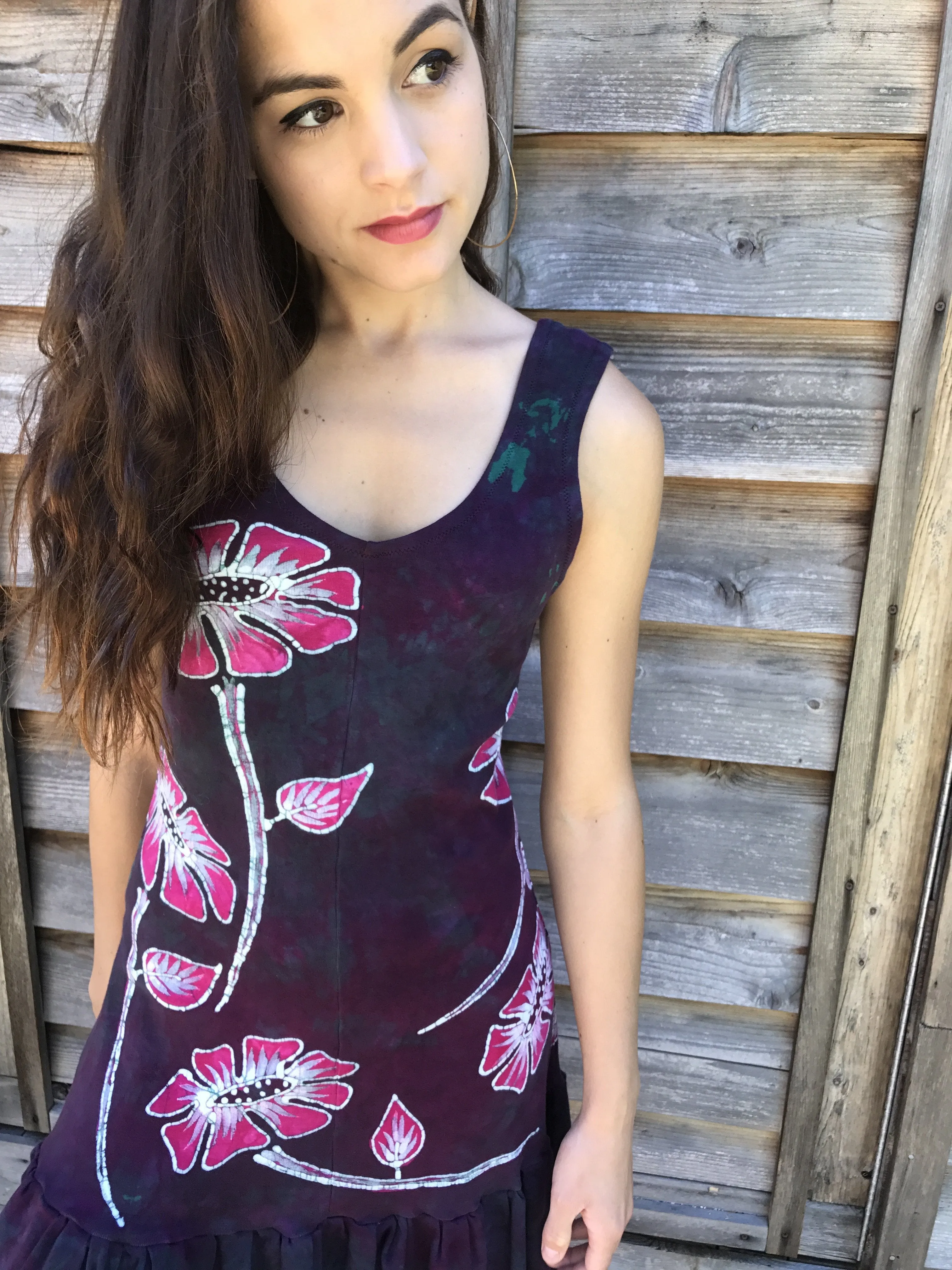 Flower Power in Tourmaline Temptation Batikwalla Dress in Organic Cotton - Size Small/Medium