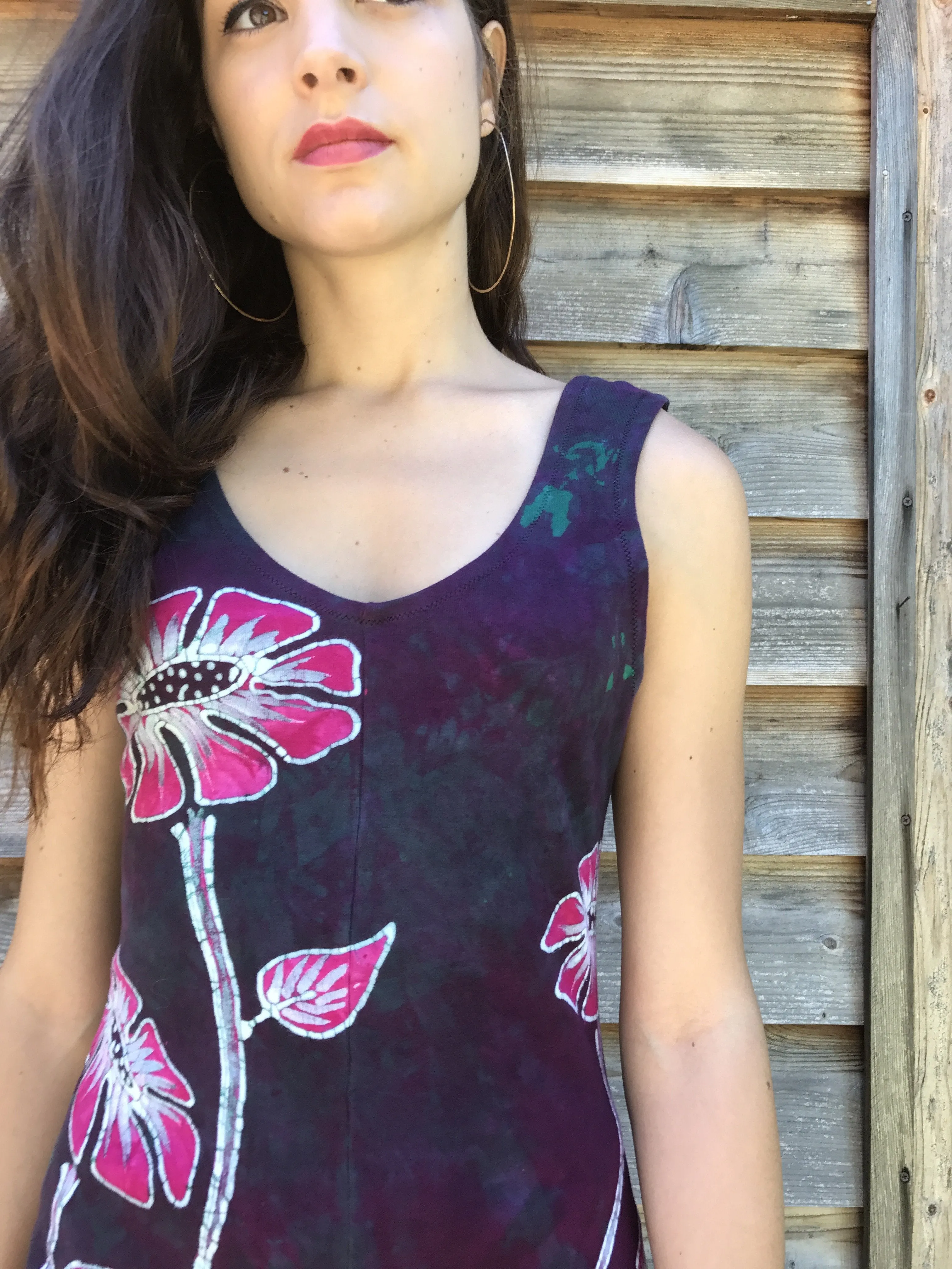 Flower Power in Tourmaline Temptation Batikwalla Dress in Organic Cotton - Size Small/Medium