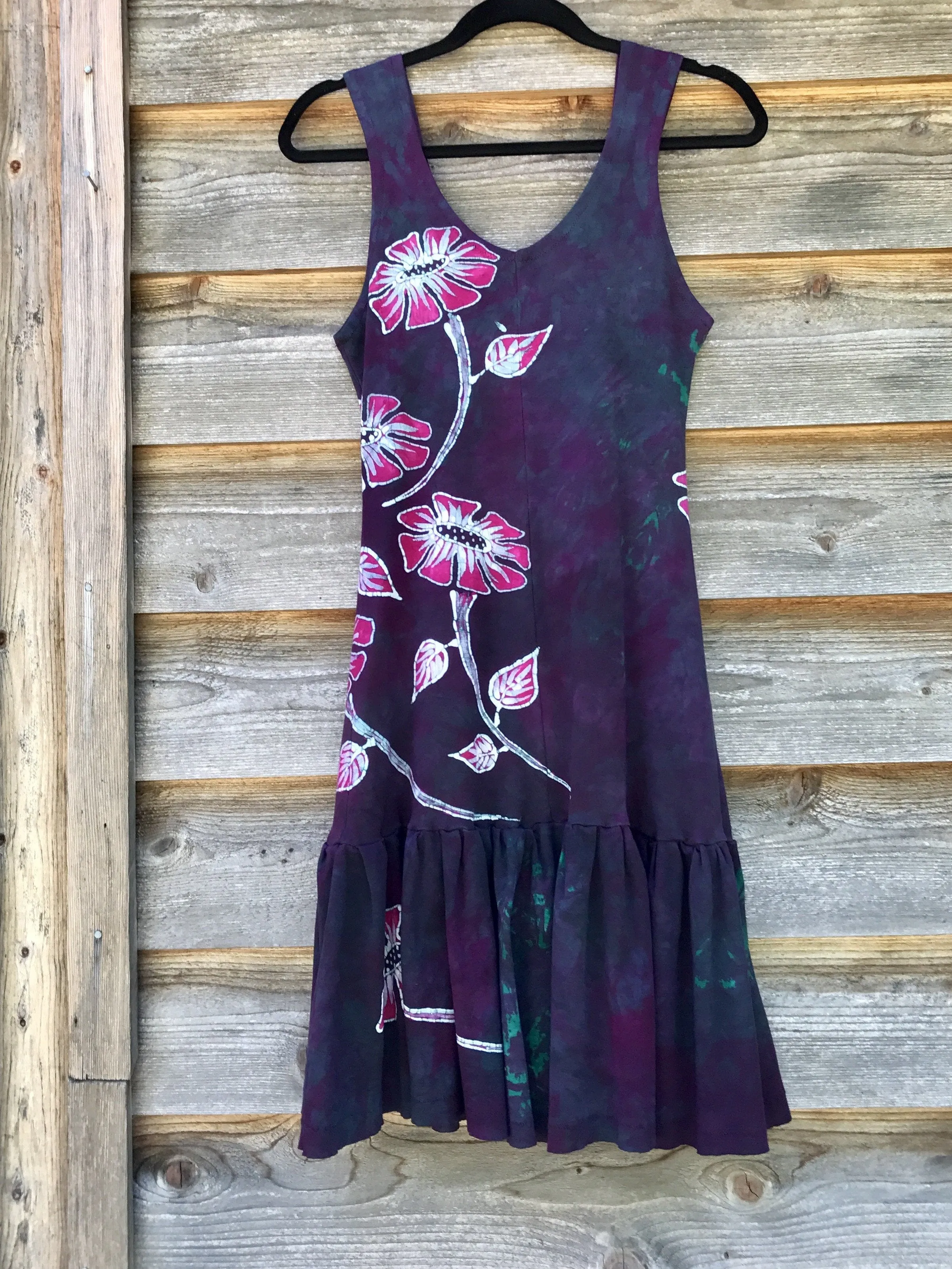 Flower Power in Tourmaline Temptation Batikwalla Dress in Organic Cotton - Size Small/Medium