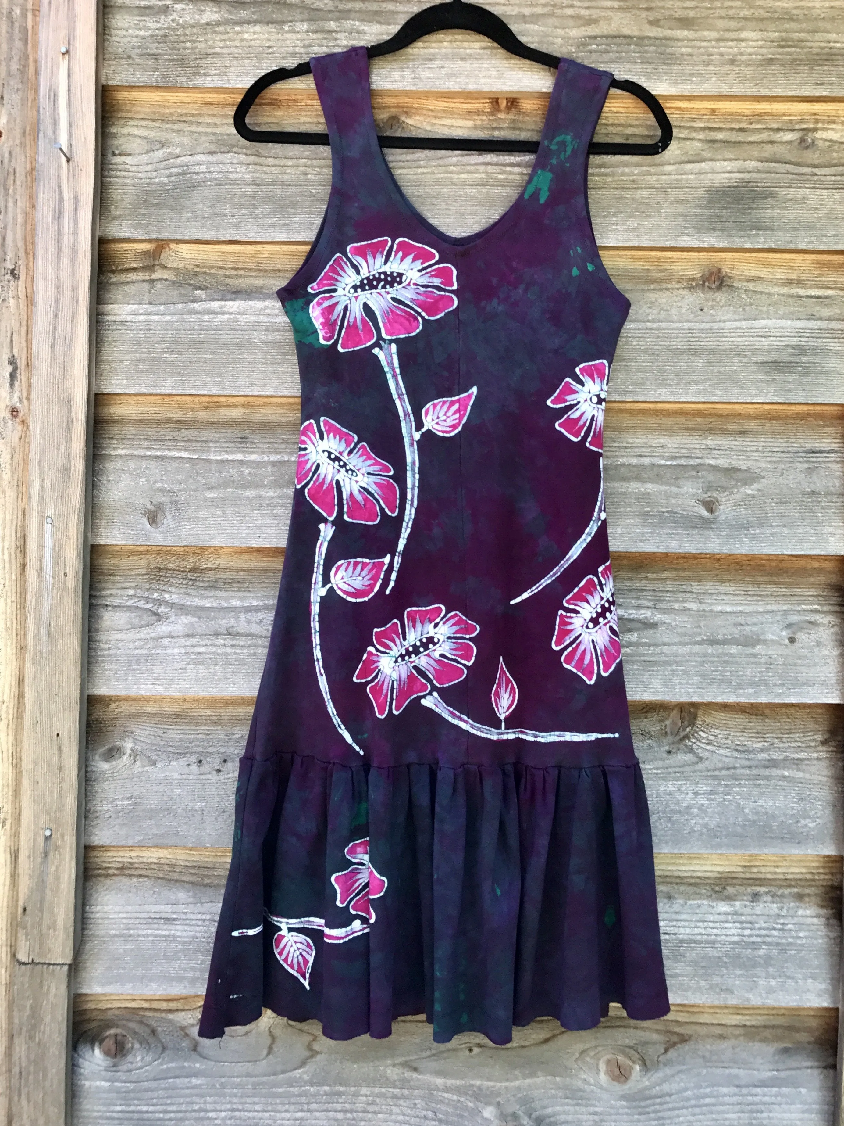 Flower Power in Tourmaline Temptation Batikwalla Dress in Organic Cotton - Size Small/Medium