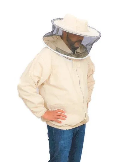 Forest Beekeeping Supply- Beekeeper Jacket with Round Veil Hood, Professional Premium Beekeeper Jackets