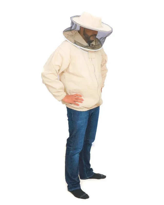 Forest Beekeeping Supply- Beekeeper Jacket with Round Veil Hood, Professional Premium Beekeeper Jackets