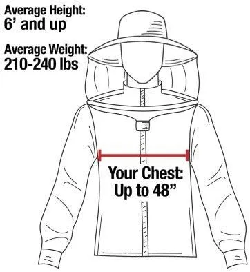 Forest Beekeeping Supply- Beekeeper Jacket with Round Veil Hood, Professional Premium Beekeeper Jackets