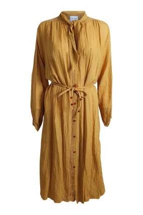 FORTE FORTE Orange Pussy Bow Long Sleeved Shirt Dress (L | III | IT 44 | UK 12)