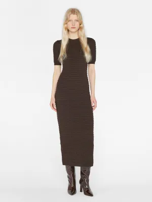 Frame - Smocked Knit Dress in Espresso