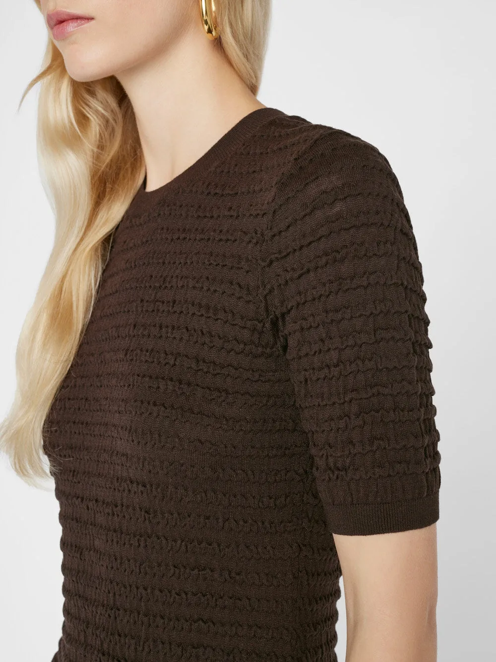 Frame - Smocked Knit Dress in Espresso