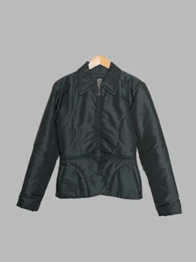 Gianfranco Ferre GFF dark green padded nylon detachable hem zip jacket - size 42