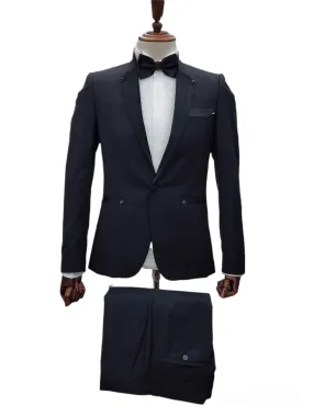 Giovanni Testi 1 Button Slim Fit Ceremonial Tuxedo GT-HAKIM BLACK