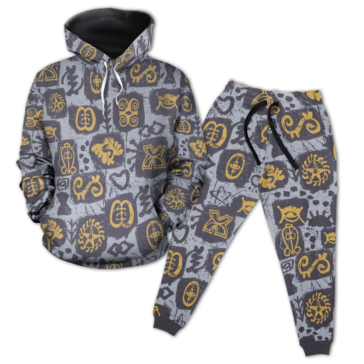 Greytone Adinkra All-over Hoodie and Joggers Set