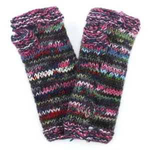 Hand Knitted Wool Arm Warmer - SD Purple Mix