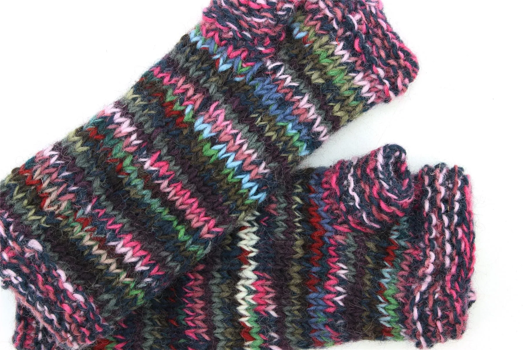 Hand Knitted Wool Arm Warmer - SD Purple Mix