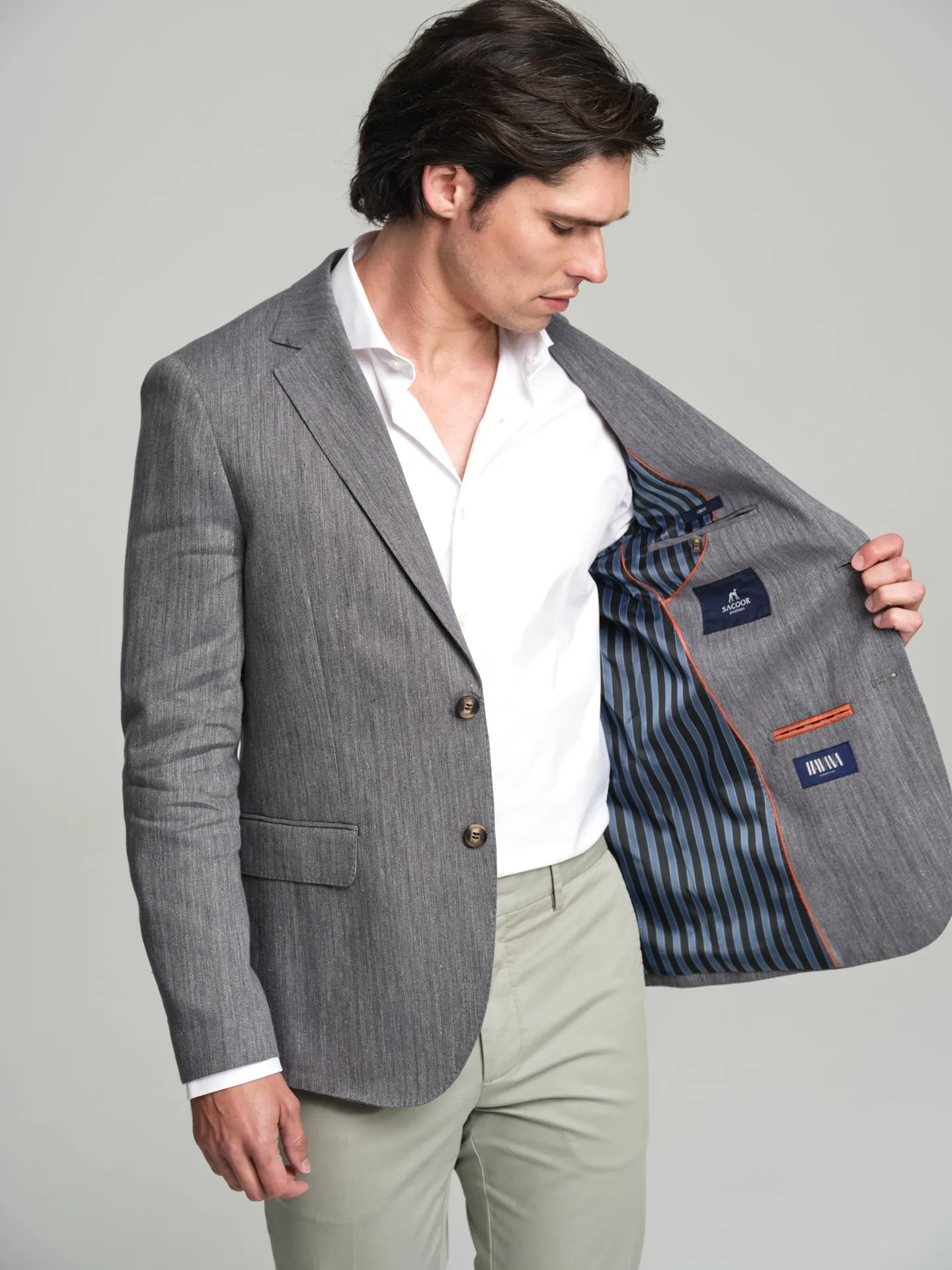 Havana Collection herringbone blazer