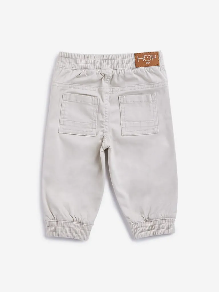 HOP Baby Beige Solid Joggers