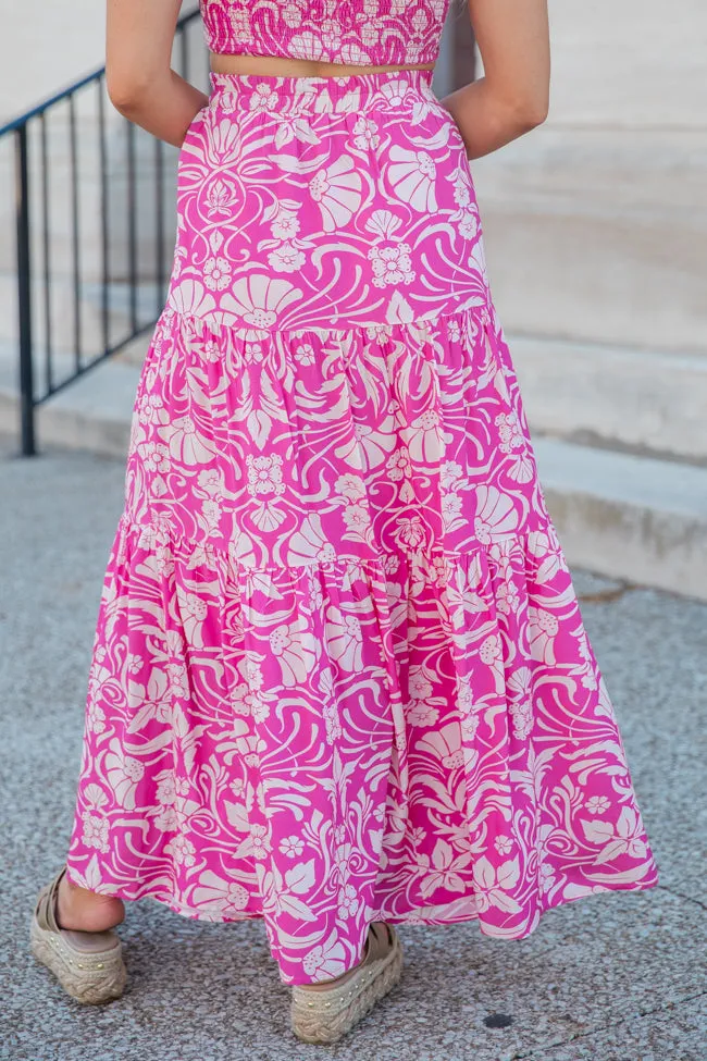 In This Moment Berry Printed Maxi Skirt FINAL SALE