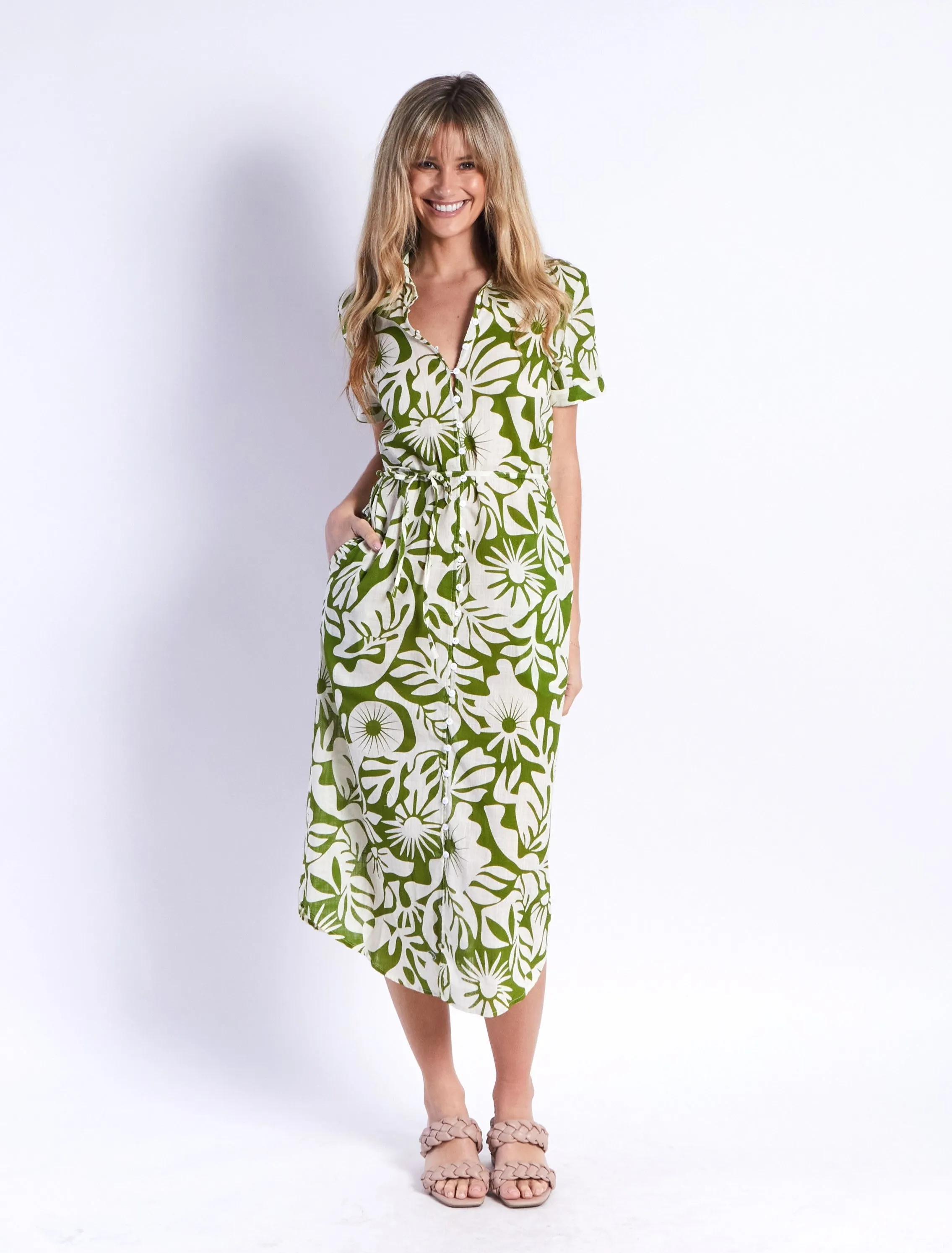 Joy Dress - Green Print