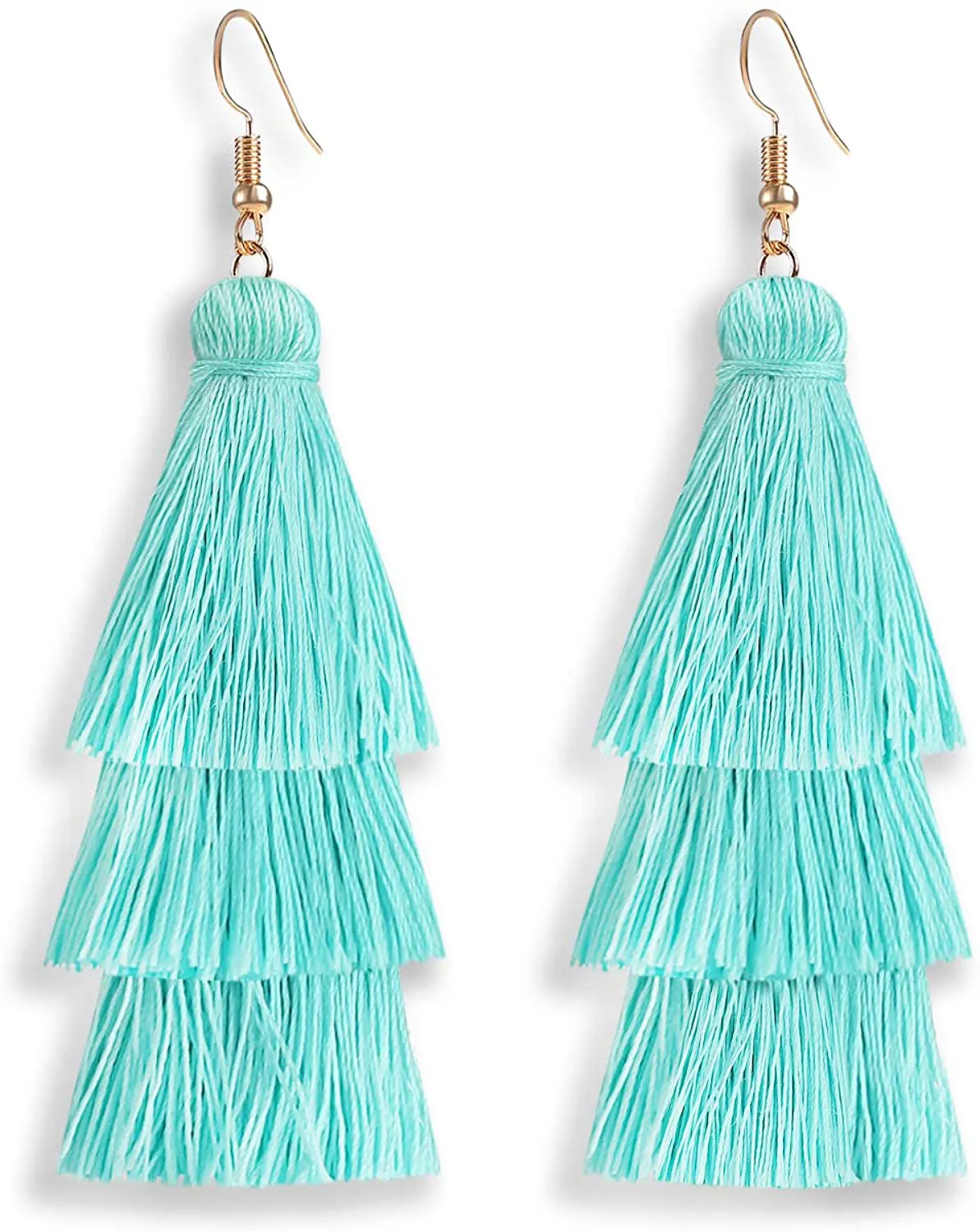 Jugalstar Colorful Tassel Earrings 3 Tier Layered Bohemian, Eardrop Big Dangle Drop Fashion Jewelry Earrings for Women Teen Girls Valentine Birthday Party Gift