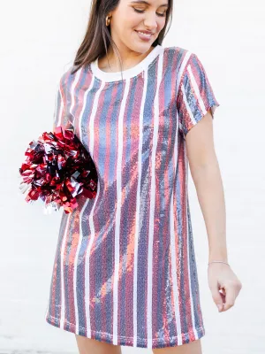 Julia Dress | Red   Blue