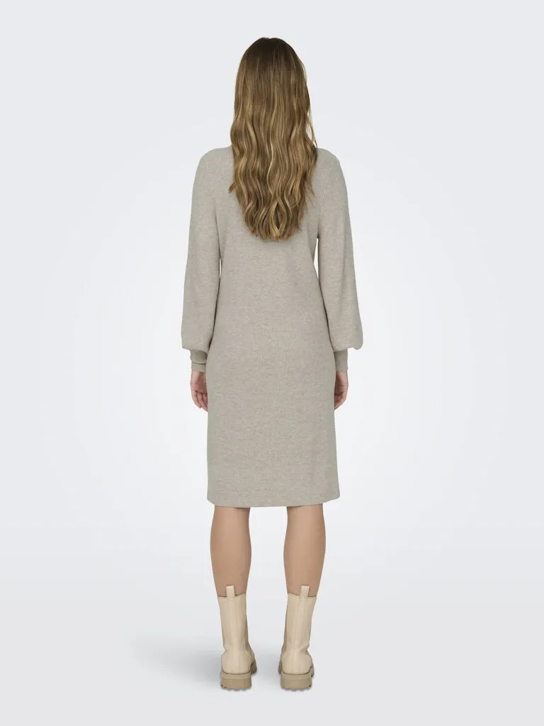 Katia V-Neck Knit Dress - Mocha