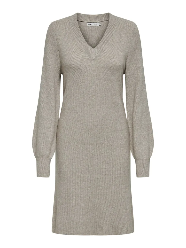 Katia V-Neck Knit Dress - Mocha