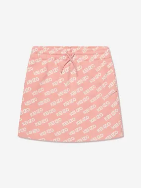 KENZO Girls Fleece Logo Skirt in Pink