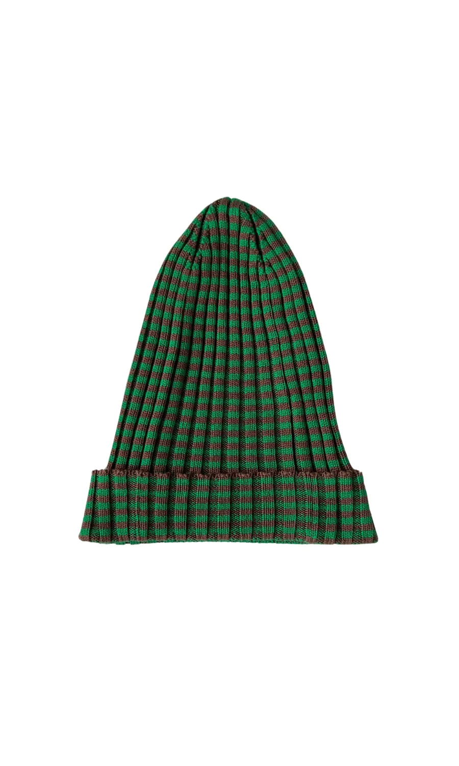 KNIT STRIPED HAT GREEN