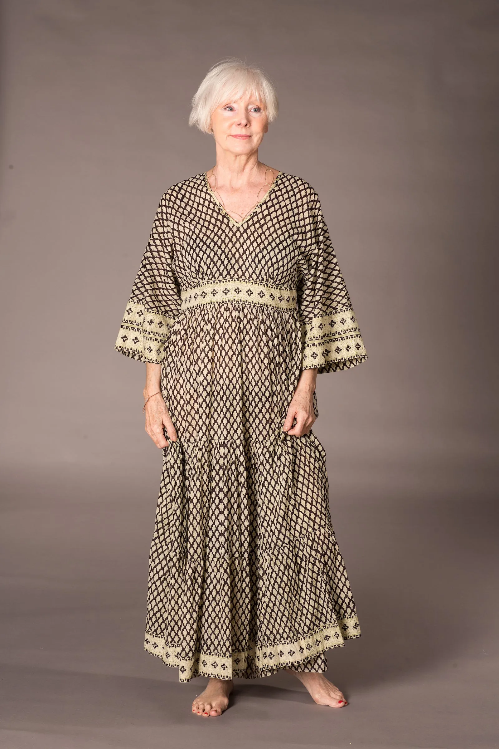 Kumar Maxi Dress Hand Block Printed Pure Cotton SS23