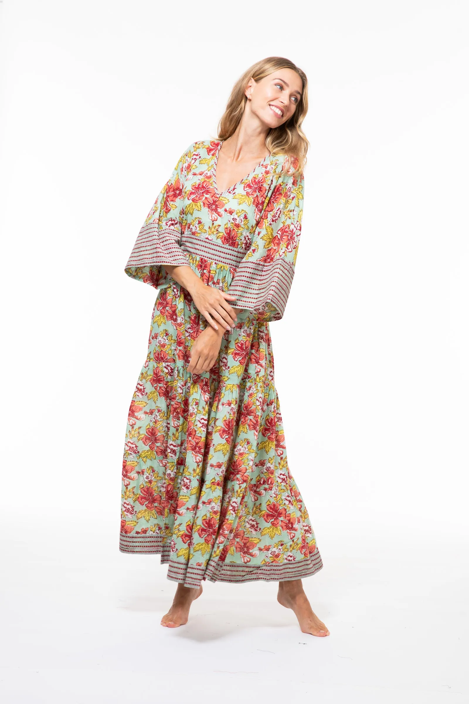 Kumar Maxi Dress Hand Block Printed Pure Cotton SS23