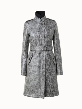 Lacquered Tweed Coat with Removable Insert