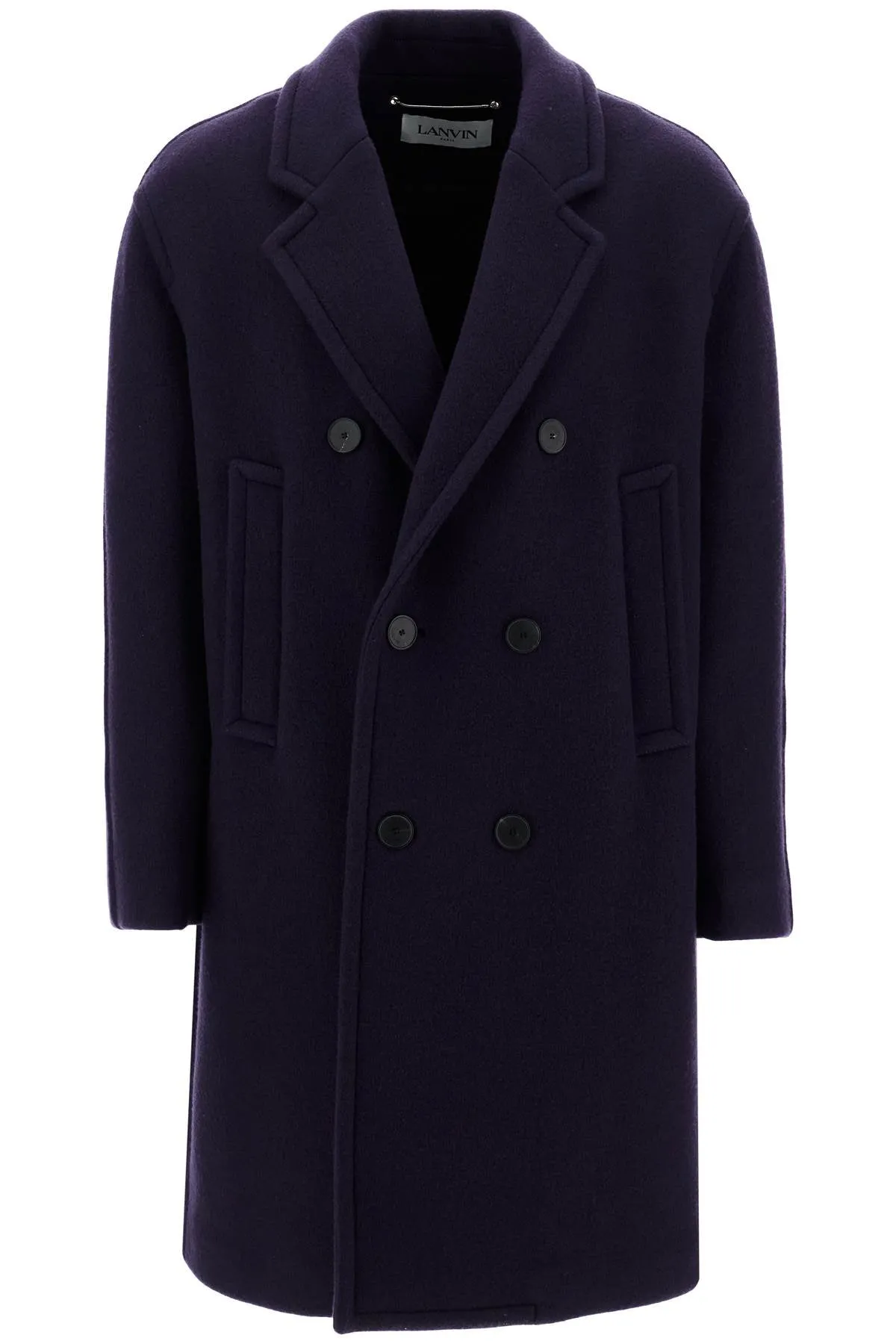 Lanvin Double-Breasted Heavy Wool Coat