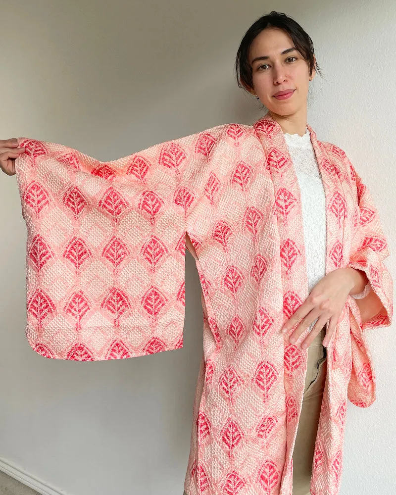 Leaf Textile Shibori Haori Kimono Jacket