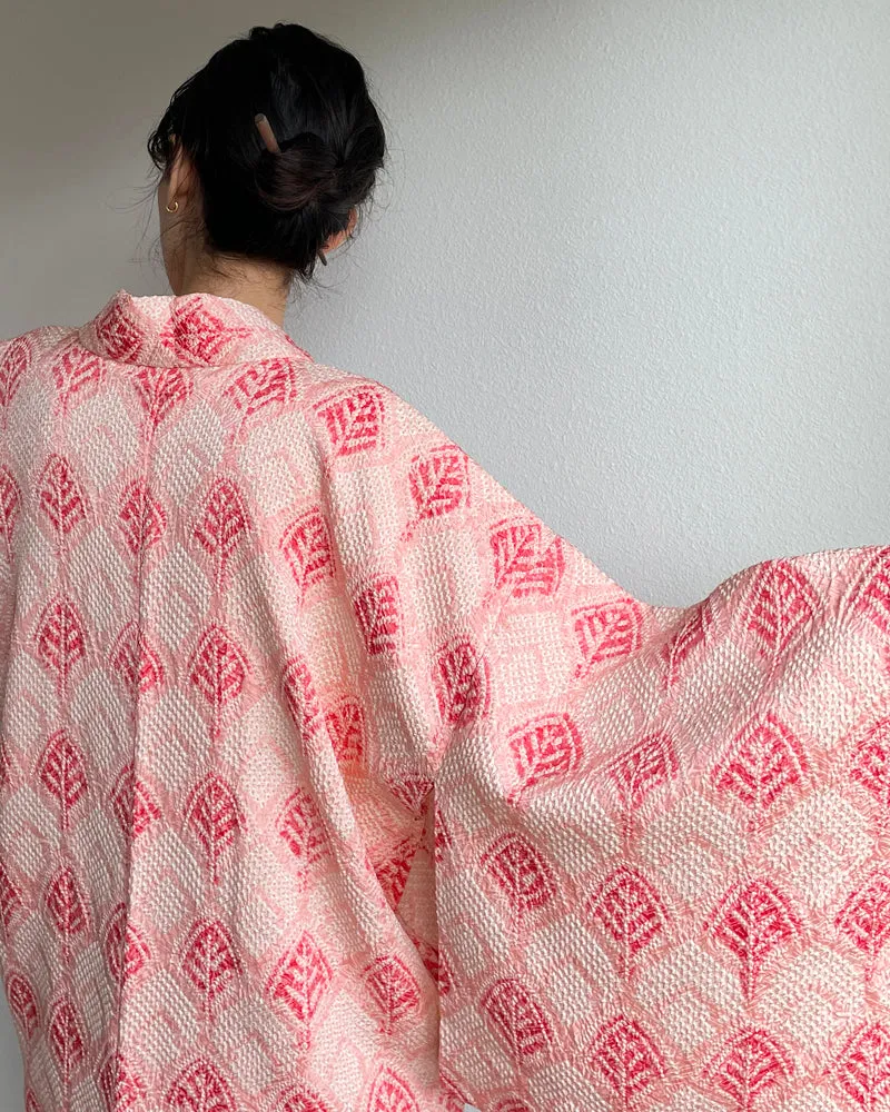 Leaf Textile Shibori Haori Kimono Jacket