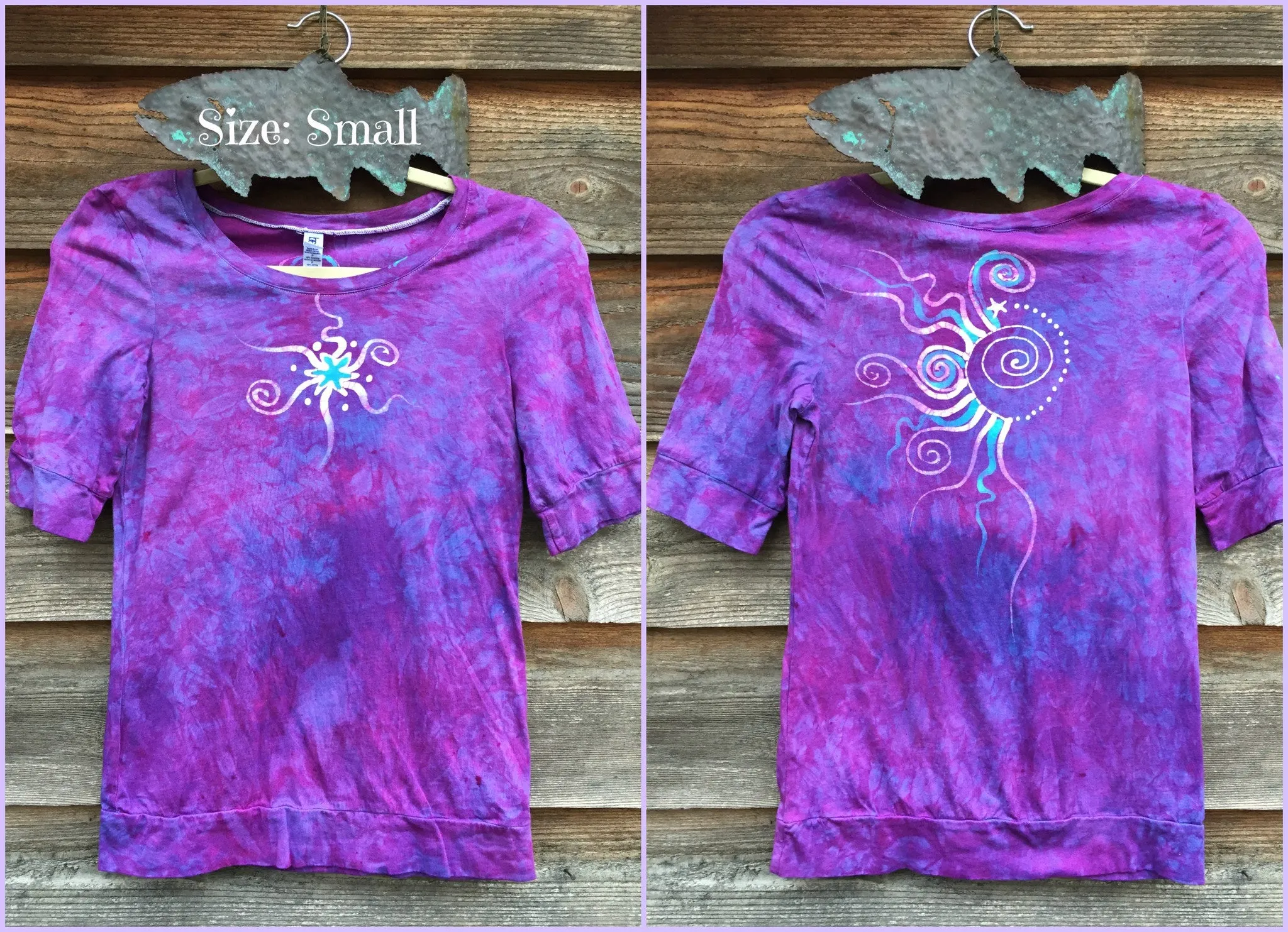 Light Purple and Turquoise Shoulder Star Sale Basket Top