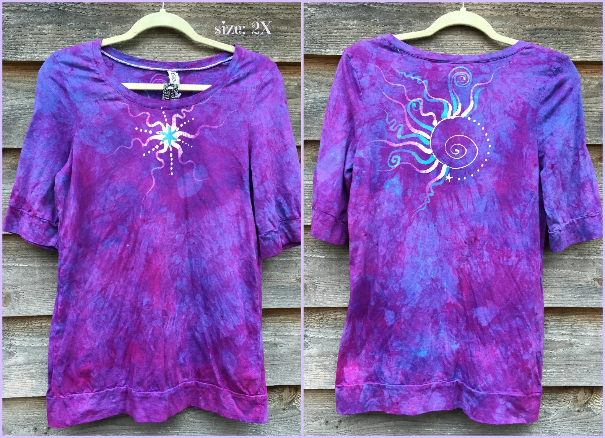 Light Purple and Turquoise Shoulder Star Sale Basket Top