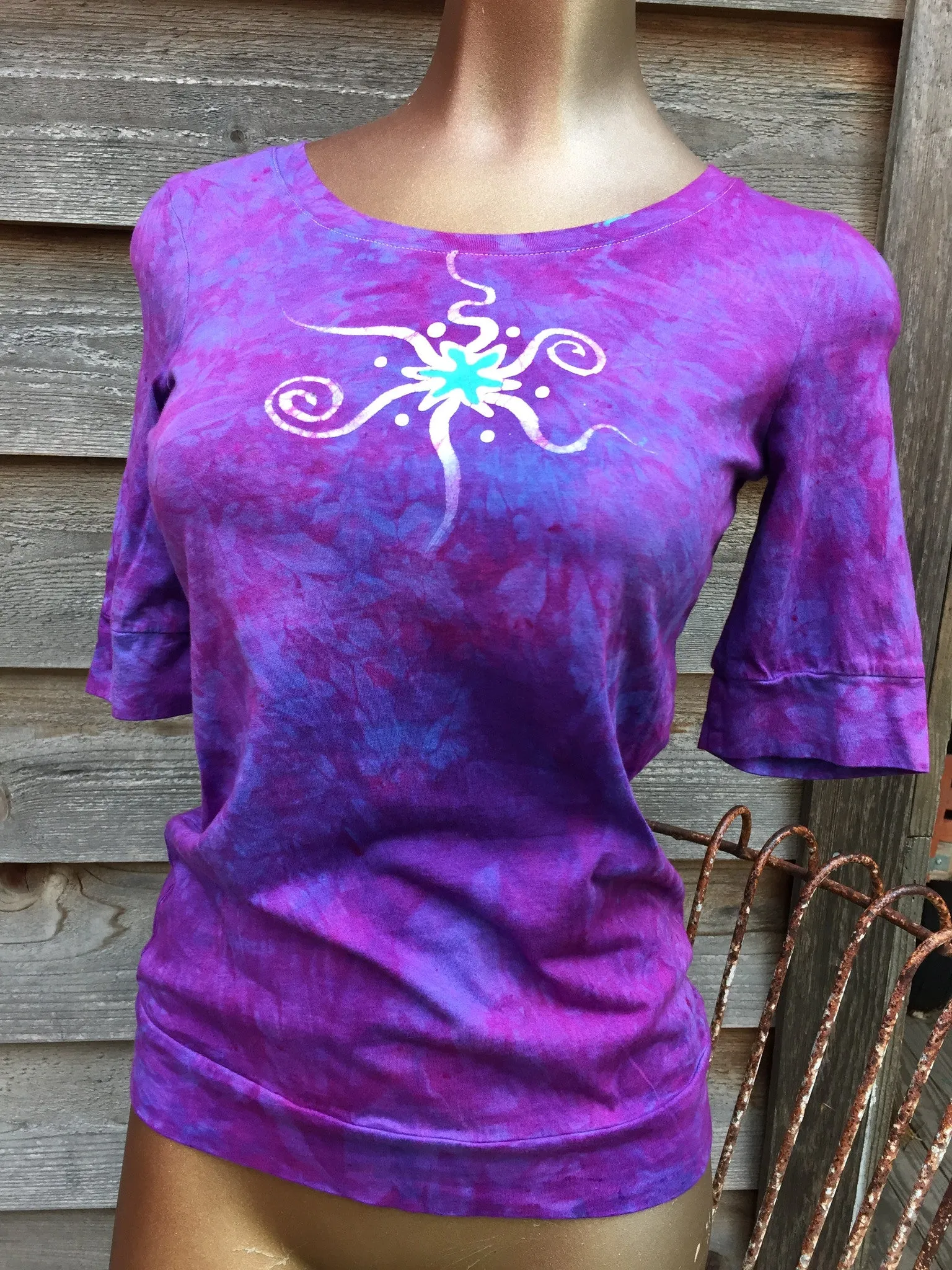 Light Purple and Turquoise Shoulder Star Sale Basket Top