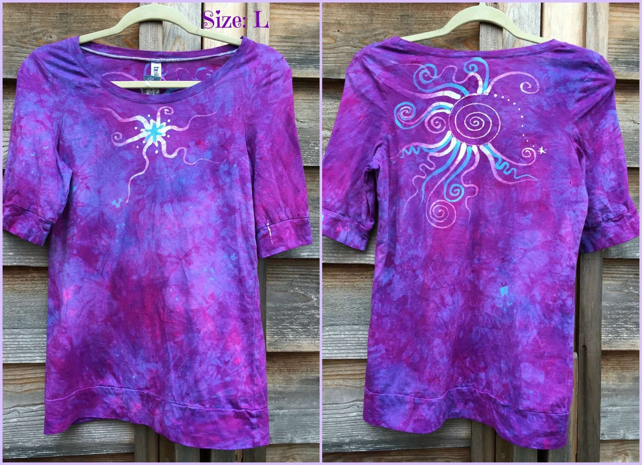 Light Purple and Turquoise Shoulder Star Sale Basket Top