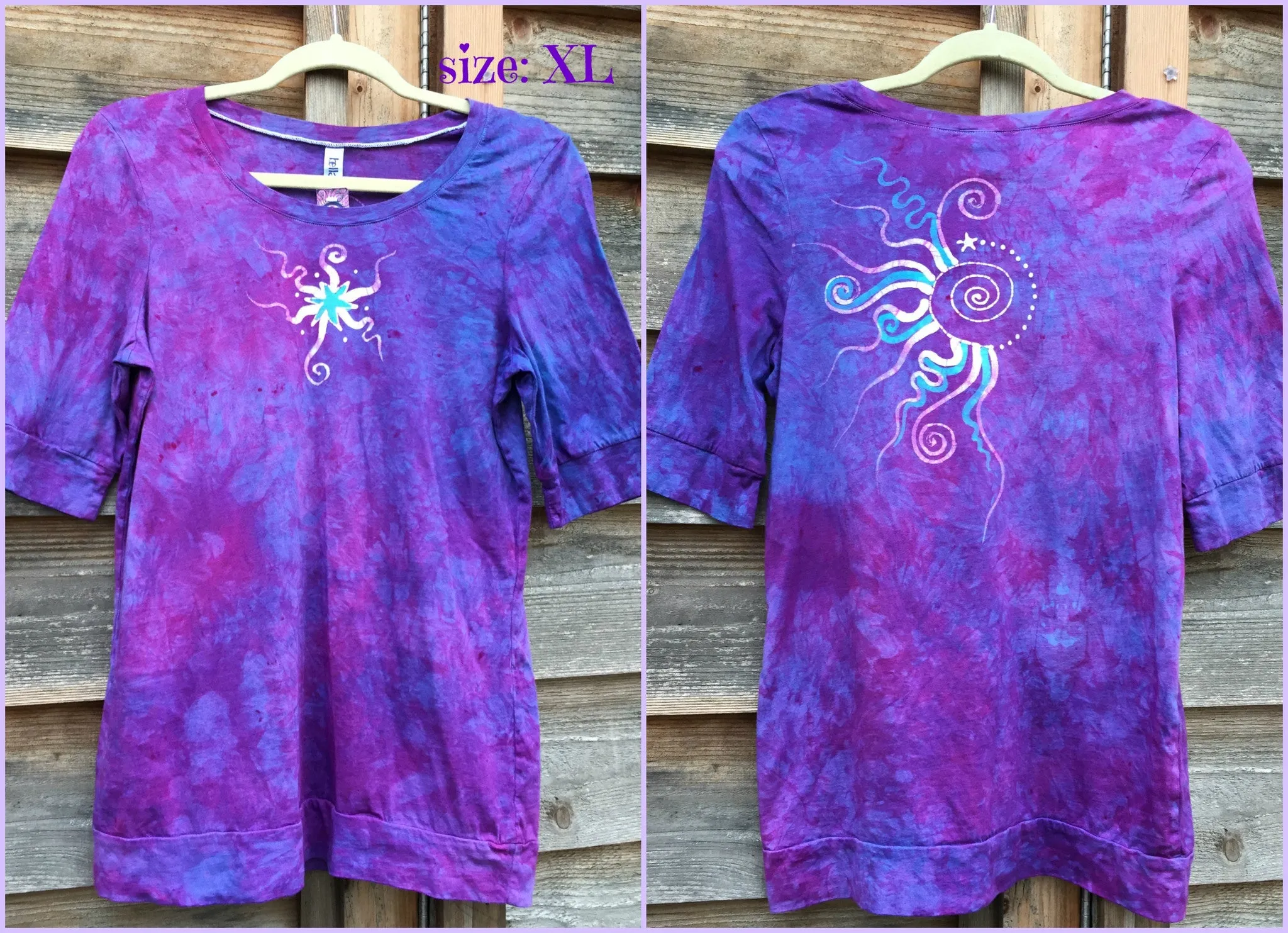 Light Purple and Turquoise Shoulder Star Sale Basket Top