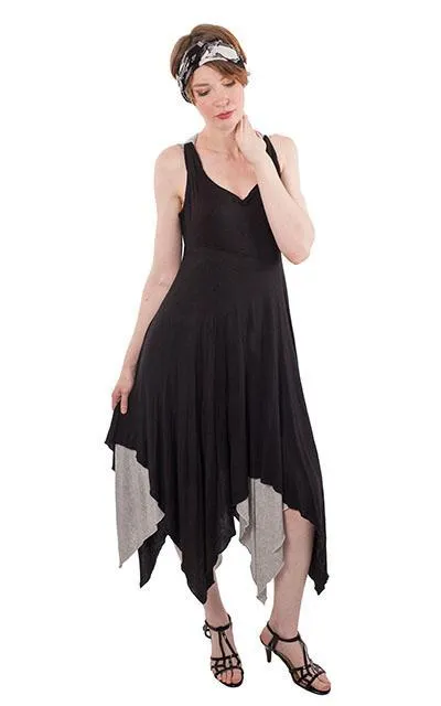 Lilium Dress, Reversible - Abyss with Assorted Jersey Knit (Only One Small W/ Blood Moon Left)