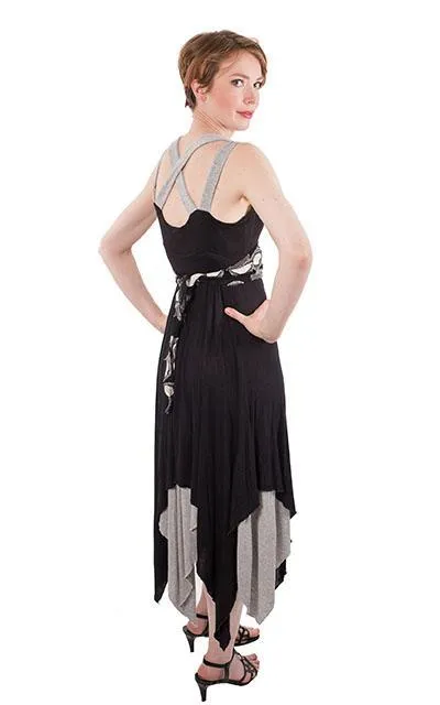 Lilium Dress, Reversible - Abyss with Assorted Jersey Knit (Only One Small W/ Blood Moon Left)