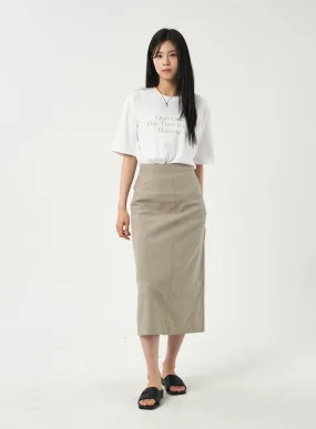 Linen Blend Maxi Skirt OY302