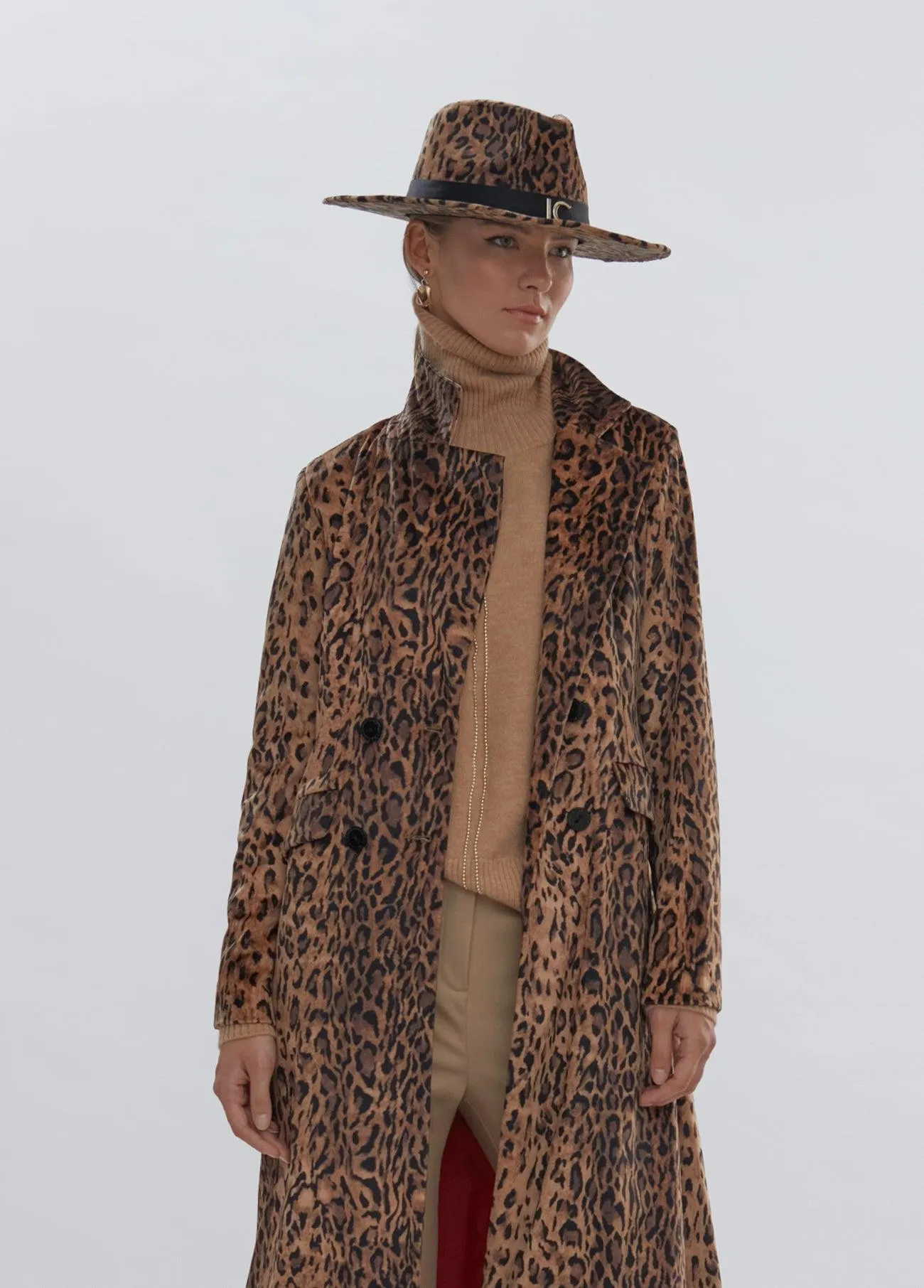 Long animal print coat