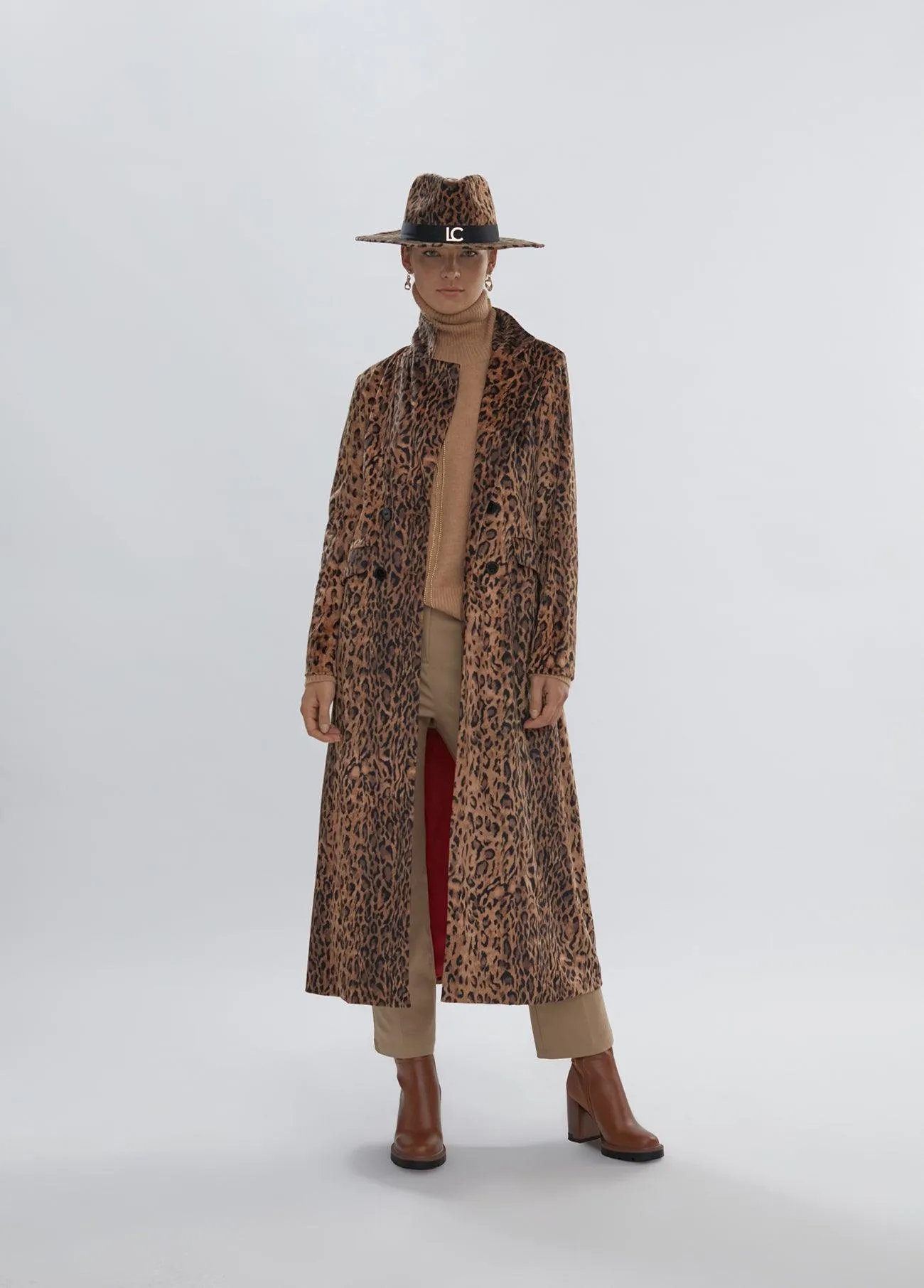 Long animal print coat