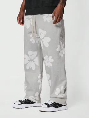 Loose Fit Baggy Joggers With All Over Print